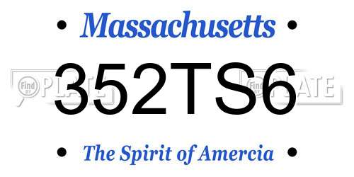 352TS6 Massachusetts License Plate