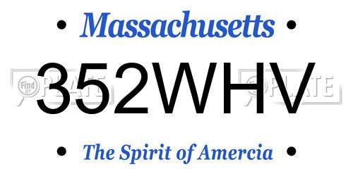 352WHV Massachusetts License Plate