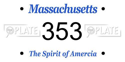 353 Massachusetts License Plate