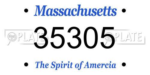 35305 Massachusetts License Plate