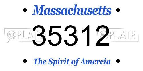 35312 Massachusetts License Plate