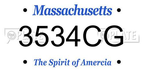 3534CG Massachusetts License Plate