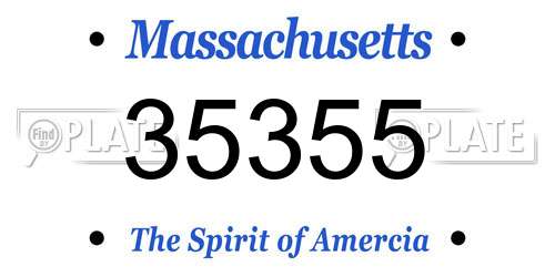 35355 Massachusetts License Plate