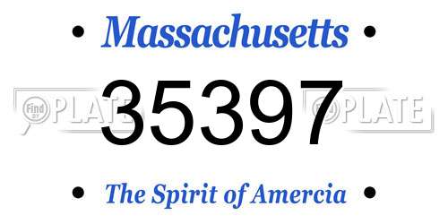 35397 Massachusetts License Plate