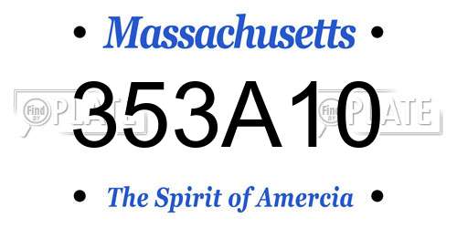 353A10 Massachusetts License Plate