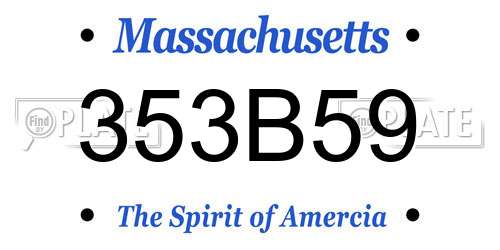 353B59 Massachusetts License Plate