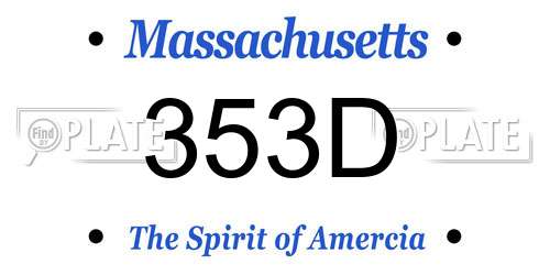 353D Massachusetts License Plate