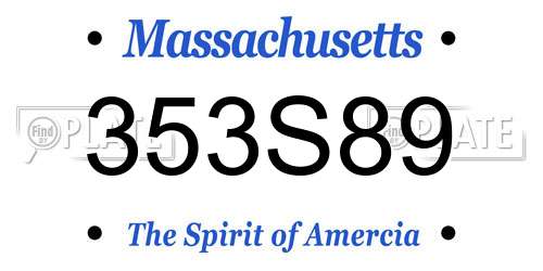 353S89 Massachusetts License Plate