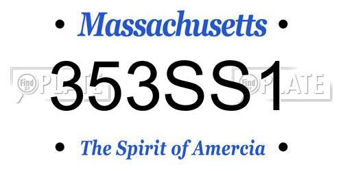 353SS1 Massachusetts License Plate
