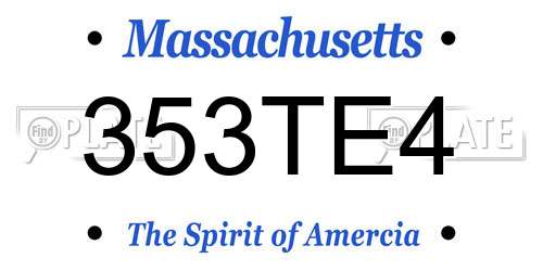 353TE4 Massachusetts License Plate