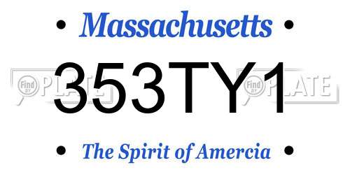 353TY1 Massachusetts License Plate