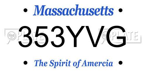 353YVG Massachusetts License Plate
