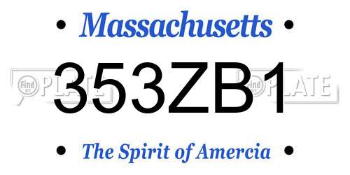 353ZB1 Massachusetts License Plate