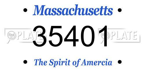 35401 Massachusetts License Plate