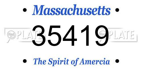 35419 Massachusetts License Plate