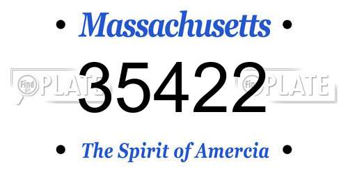 35422 Massachusetts License Plate
