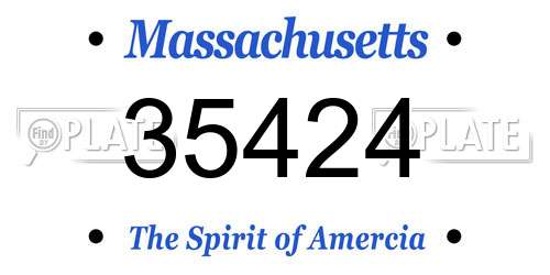 35424 Massachusetts License Plate