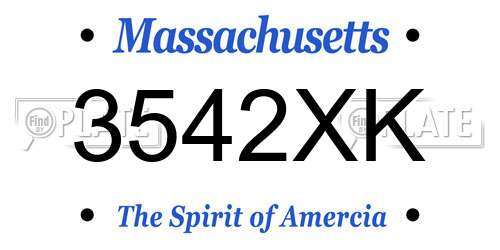 3542XK Massachusetts License Plate