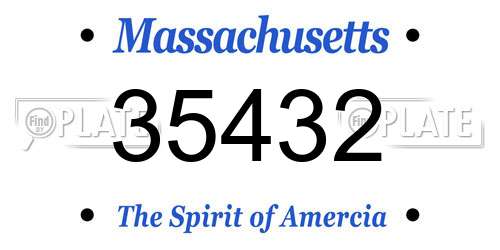 35432 Massachusetts License Plate
