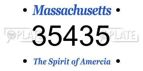 35435 Massachusetts License Plate