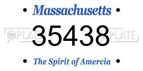 35438 Massachusetts License Plate