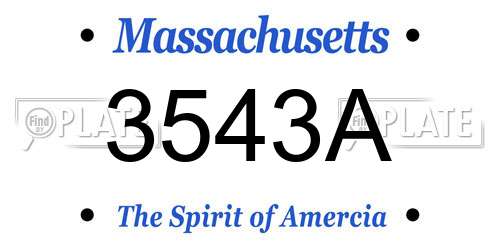 3543A Massachusetts License Plate