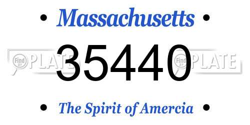 35440 Massachusetts License Plate