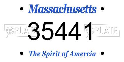 35441 Massachusetts License Plate