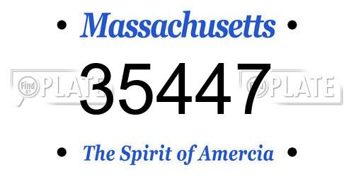 35447 Massachusetts License Plate