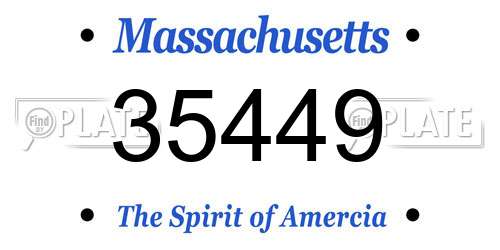 35449 Massachusetts License Plate