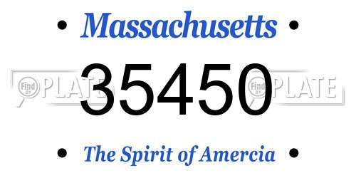 35450 Massachusetts License Plate
