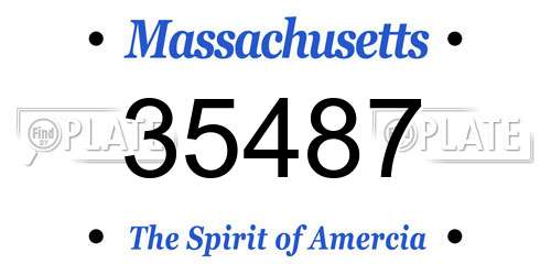 35487 Massachusetts License Plate
