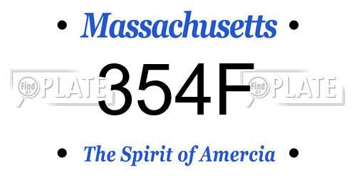 354F Massachusetts License Plate