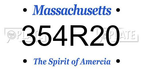 354R20 Massachusetts License Plate