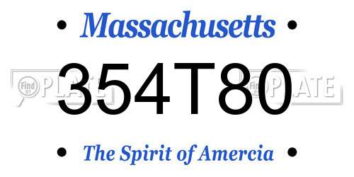 354T80 Massachusetts License Plate