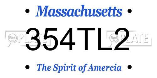 354TL2 Massachusetts License Plate