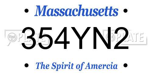 354YN2 Massachusetts License Plate