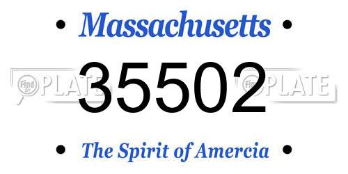 35502 Massachusetts License Plate