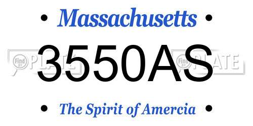 3550AS Massachusetts License Plate