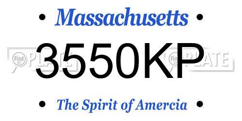 3550KP Massachusetts License Plate