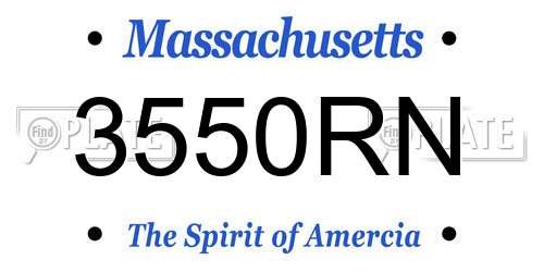 3550RN Massachusetts License Plate