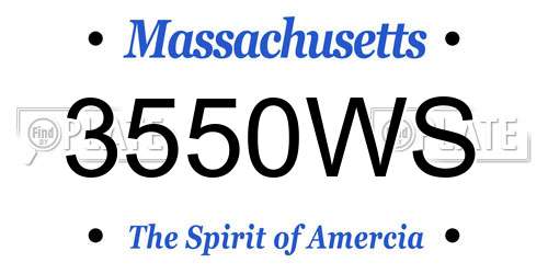 3550WS Massachusetts License Plate