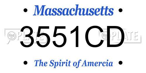 3551CD Massachusetts License Plate