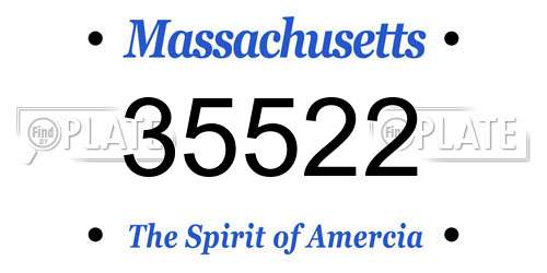35522 Massachusetts License Plate