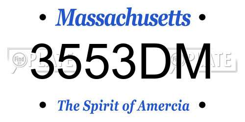 3553DM Massachusetts License Plate