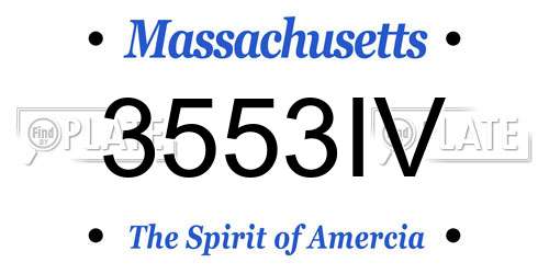3553IV Massachusetts License Plate
