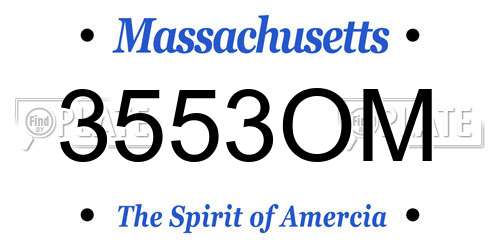 3553OM Massachusetts License Plate