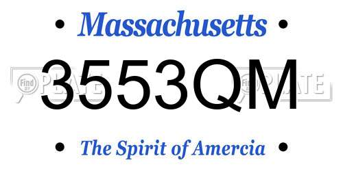 3553QM Massachusetts License Plate