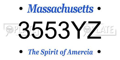 3553YZ Massachusetts License Plate