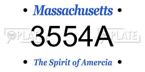 3554A Massachusetts License Plate